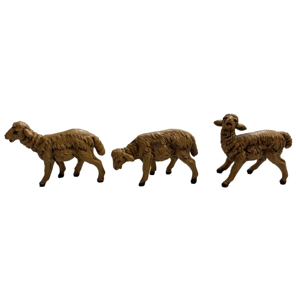 Fontanini Brown Sheep Lamb Nativity Figures Italy 2003 Lot of 3 Different Poses